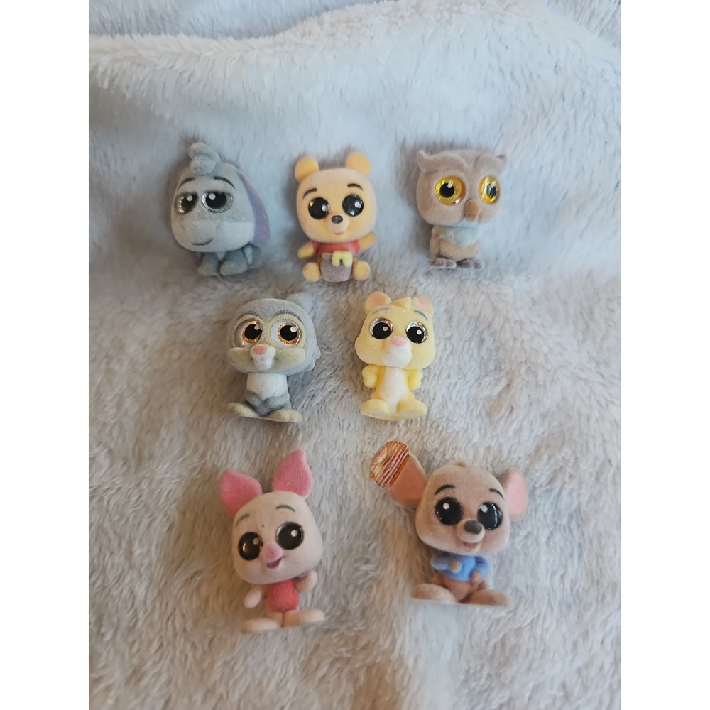 Disney Doorables WINNIE THE POOH Lot: Flocked Series 6 Full Set Plus Owl*note